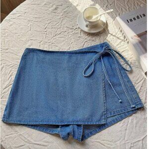 Denim Tie-Waist Women Shorts